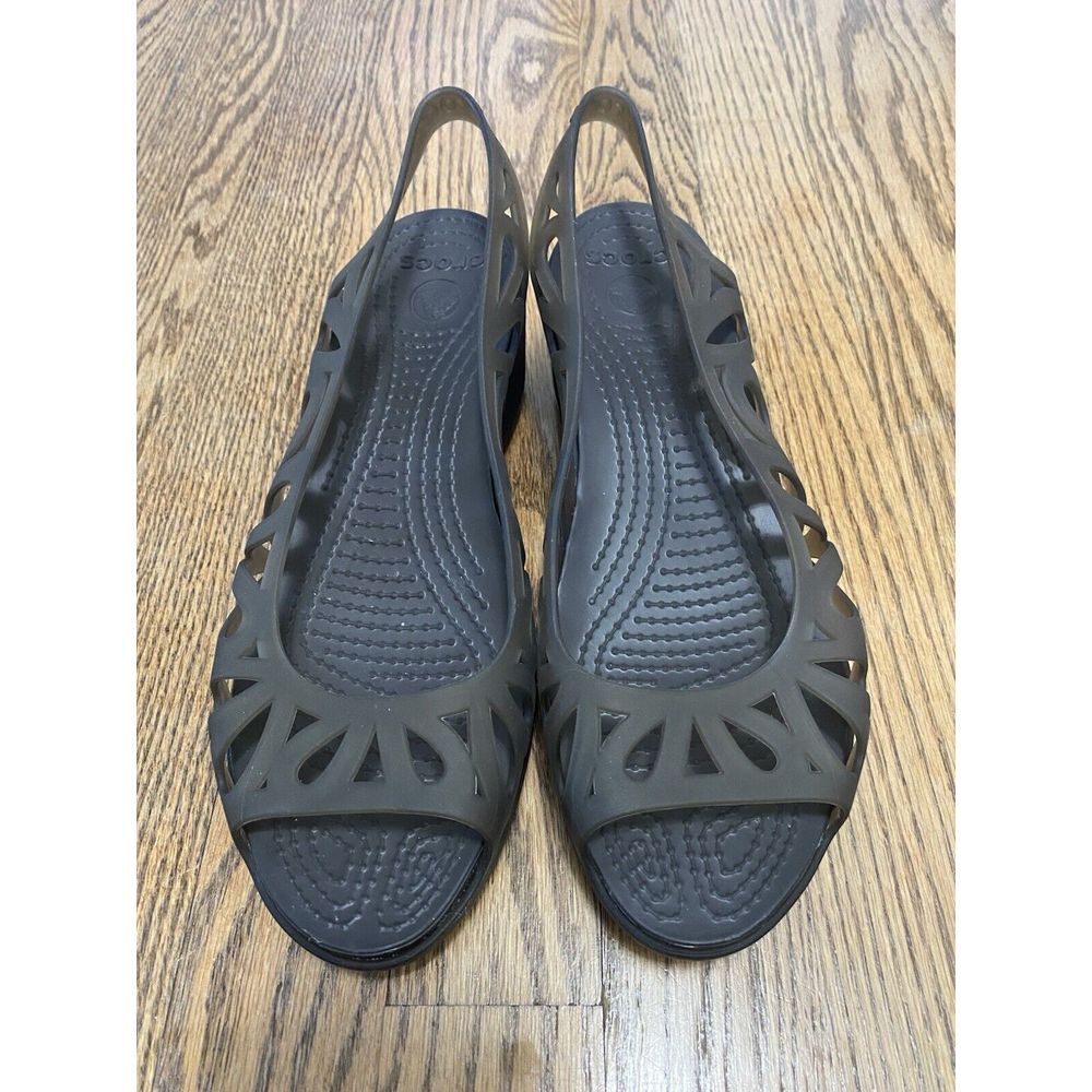 Women's Black Cutout Slingback Flats - Crocs Style - Picture 3 of 5